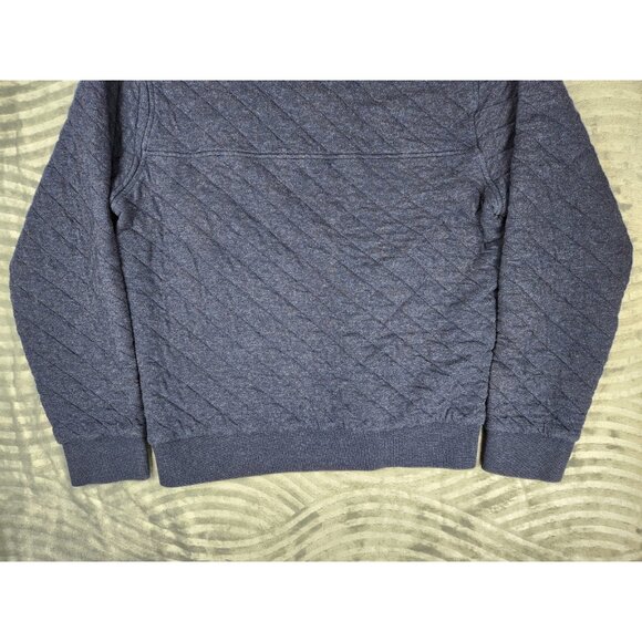 Patagonia Organic Cotton Diamond Quilt Snap-T Pullover Blue Sweater Men's Size S - Picture 10 of 13